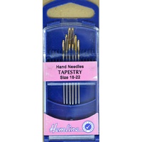 Premium Gold Eye Tapestry Needles Size 18-22, Pack of 6 Needles, Hemline Quality Hand Needles