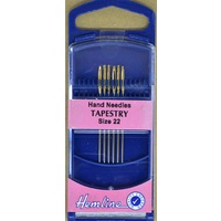 Premium Gold Eye Tapestry Needles Size 22, Pack of 6 Needles, Hemline Quality Hand Needles