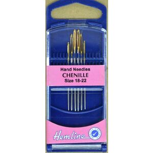 Premium Gold Eye Chenille Needles Sizes 18-22 Assorted, Pack of 6 Needles