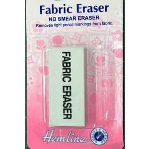 Hemline Fabric Eraser, Non Smear, Removes Light Pencil Markings from Fabrics