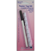 Hemline Name Tag Kit, Permanent Marking Pen &amp; Iron-On Name Tags.