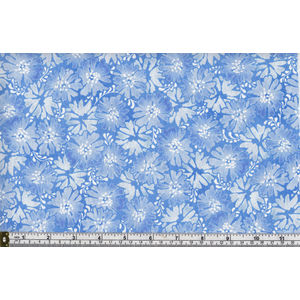 RJR Fabrics #2946, Cotton, Daisy Blue, Graceful Garden, BLUE, 110cm Wide PER METRE