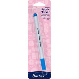 Hemline Wipe-Off Fabric Marker, Clear Blue, Easily Removed