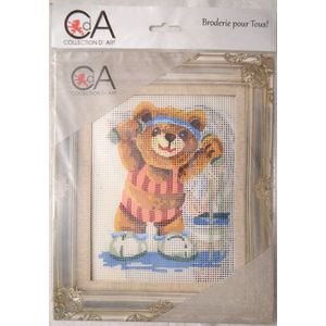 Collection D&#39; Art Tapestry Kit, EXERCISE TEDDY, 14cm x 18cm (#3.176K)