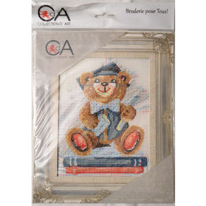 Collection D&#39; Art Tapestry Kit, GRADUATION TEDDY BEAR, 14cm x 18cm (#3.180K)