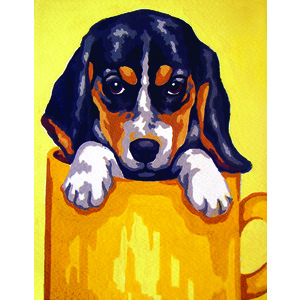 Collection D&#39; Art Tapestry Kit, PUP IN CUP, 14cm x 18cm (#3.267K)