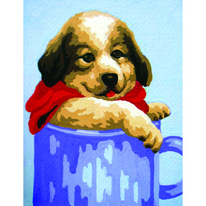 Collection D&#39; Art Tapestry Kit, PUP IN POT, 14cm x 18cm (#3.270K)