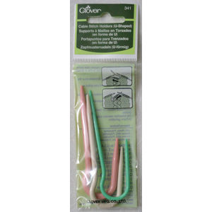 Clover Cable Stitch Holders U Shaped For regular Sized Yarns, Pack of 3