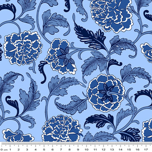 Ming Musings ELEGANCE BLUE 112cm wide Cotton Fabric 3006/11391B