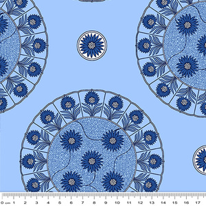 Ming Musings PORCELAIN DREAMS BLUE 112cm wide Cotton Fabric 3006/11392B