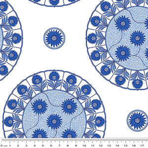 Ming Musings PORCELAIN DREAMS WHITE 112cm wide Cotton Fabric 3006/11392W