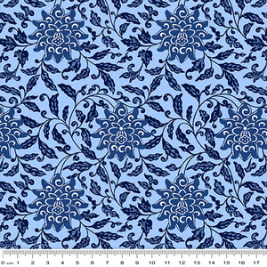 Ming Musings BLUE DYNASTY BLUE 112cm wide Cotton Fabric 3006/11393B