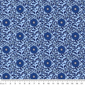 Ming Musings BLUE ALLURE BLUE 112cm wide Cotton Fabric 3006/11395B