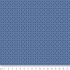 Ming Musings IMPERIAL WALL NAVY 112cm wide Cotton Fabric 3006/11396N
