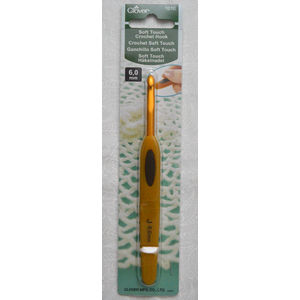 Clover Soft Touch Crochet Hook, Ideal Shape Handle, 6.00mm #1010