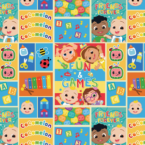 CoComelon FUN AND GAMES MULTI 110cm wide Cotton Fabric 3014/3048