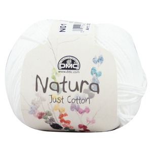DMC Natura N01 Ibiza (WHITE), 100% Cotton 4 Ply Crochet &amp; Knitting Yarn, 50g Ball