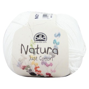 DMC Natura N01 Ibiza (WHITE), 100% Cotton 4 Ply Crochet & Knitting Yarn, 50g Ball