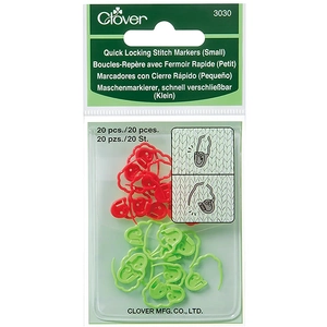 Clover Quick Locking Stitch Markers (Small), 20 Pcs per Pack