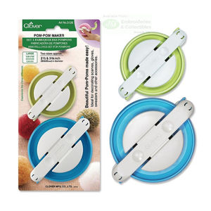 Clover Pom-Pom Maker, 2 Pack, Large 65mm &amp; 85mm, Fun &amp; Easy