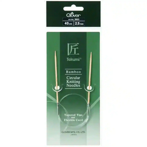 Clover 40cm x 2.50mm Takumi Bamboo Circular Knitting Needles (AKA Knitting Pins)