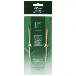 Clover 40cm x 3.25mm Takumi Bamboo Circular Knitting Needle (AKA Knitting Pin)