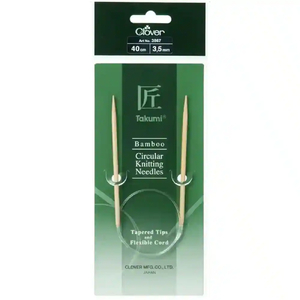 Clover 40cm x 3.50mm Takumi Bamboo Circular Knitting Needle (AKA Knitting Pin)