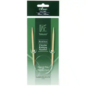 Clover 40cm x 4.50mm Takumi Bamboo Circular Knitting Needle (AKA Knitting Pin)