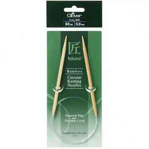 Clover 80cm x 5.00mm Takumi Bamboo Circular Knitting Needle (AKA Knitting Pin)