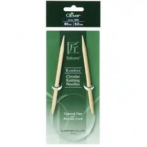 Clover 80cm x 6.00mm Takumi Bamboo Circular Knitting Needle (AKA Knitting Pin)