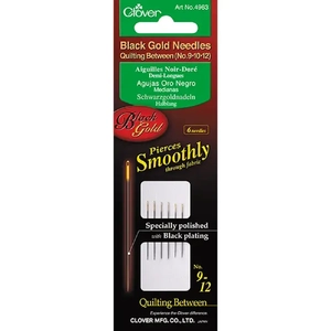 Clover Black Gold Needles Quilting Between (Assorted 9, 10, 12)