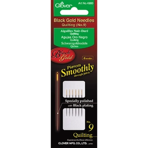 Clover Black Gold Needles Quilting Size 9