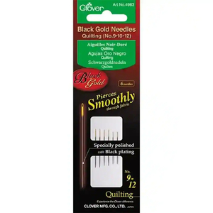 Clover Black Gold Needles Quilting Assorted Sizes 9 - 10 - 12