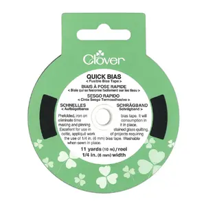 Clover Quick Bias Tape 4mm or 6mm 10 Metre Roll, Fusible Bias Tape