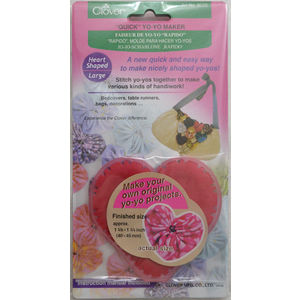 Clover Yo-Yo Maker, Create Beautiful Heart Shape Gathers, #8705, Large 40mm x 45mm