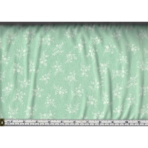 Cotton Fabric 3149-4 110cm Wide, Afternoon In The Attic, Cameo Blossom AQUA Per Metre