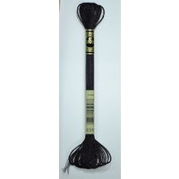 DMC Light Effects Thread, E310 EBONY (BLACK) Embroidery Floss, 8m Skein