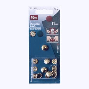 Self Cover Buttons, 11mm, Silver-Coloured By Prym