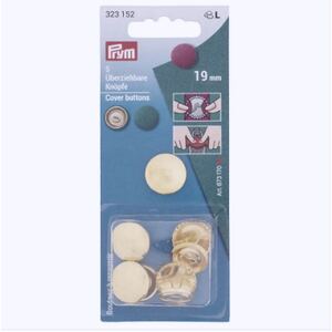 Self Cover Buttons, 19mm, Silver-Coloured by Prym