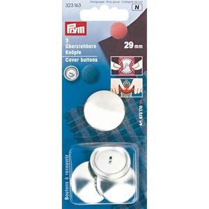 Self Cover Buttons 29mm Silver-Coloured Pack of 3 by prym