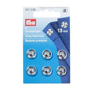 Prym Snap Fasteners, 13mm, Silver-Coloured, 6 Per Pack #341248