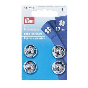Prym Snap Fasteners, 17mm, Silver-Coloured, 4 Per Pack #341253