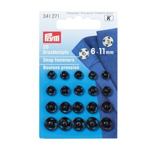 Prym Snap Fasteners, 6-11mm Assorted, Black #341271