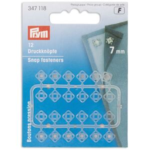 Prym Snap Fasteners Square, 7mm, Transparent #347118