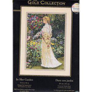 IN HER GARDEN Counted Cross Stitch Kit 11&quot; x 16&quot; (28cm x 41cm)