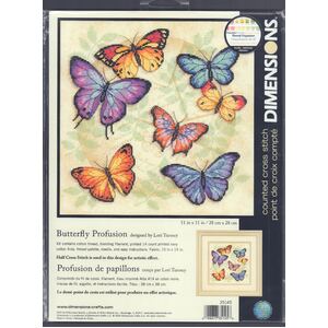 BUTTERFLY PROFUSION Counted Cross Stitch Kit 28 x 28cm #35145