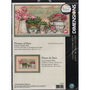 FLOWERS OF PARIS Counted Cross Stitch Kit 36 x 20cm #35204