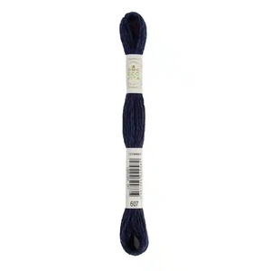 DMC #607 NIGHT INDIGO Eco Vita Organic Wool Hand Embroidery Floss 16m Skein
