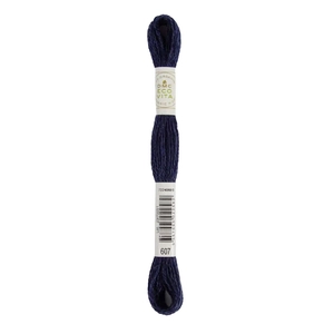 DMC #607 NIGHT INDIGO Eco Vita Organic Wool Hand Embroidery Floss 16m Skein
