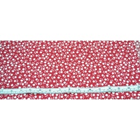 Cotton Fabric Per Metre, 110cm Wide, Tulips WHITE on RED 365.01